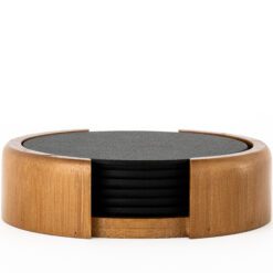 Onderzetters met houten houder - 6 delig